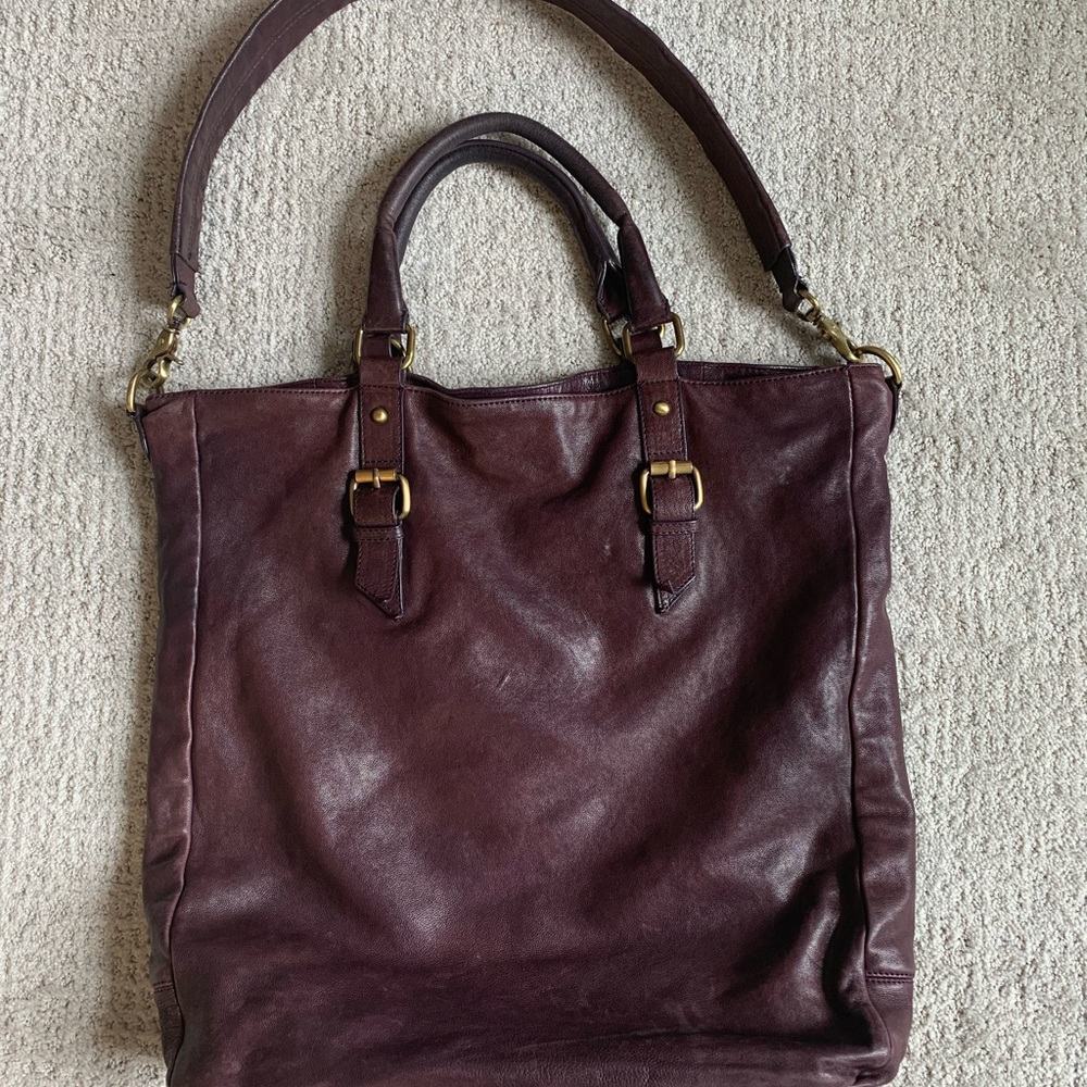 Leather French designer crossbody purse by Sandro